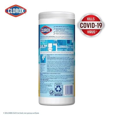 Clorox Multi-Surface Disinfecting Wipes Crisp Lemon Scent, 35 Wet Wipes