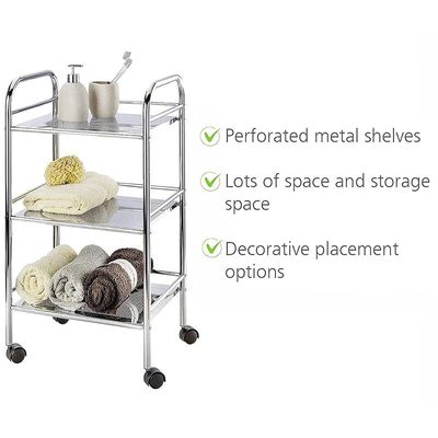 Wenko 3 Tier Bath Cart Exclusive Chrome