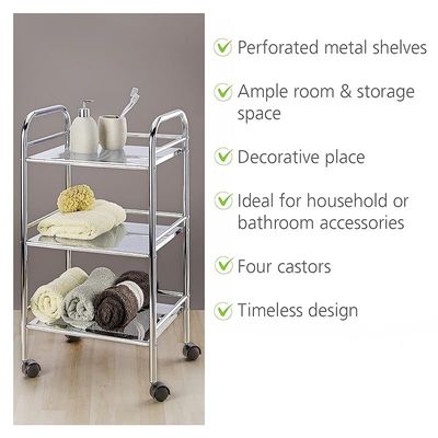 Wenko 3 Tier Bath Cart Exclusive Chrome