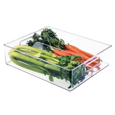 Interdesign Fridge Plus Freeze Binz Deep Split Bin 4 X 14.5 12 Inch Clear