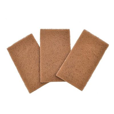 Full Walnut Shell Non-Scratch Scouring Pads, Set Of 3 - Brown