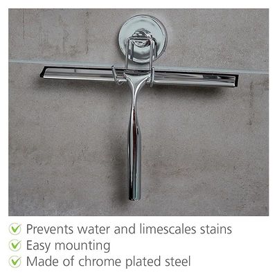 Wenko, Vacuum-Loc Bathroom Squeegee, Stainless Steel, Multipurpose Wiper