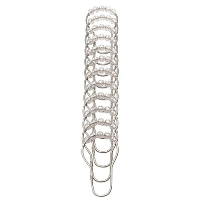 Idesign Rings, Metal And Plastic Tension Rod, Set Of 12 Practical Shower Curtain Hooks - Clear/Silver