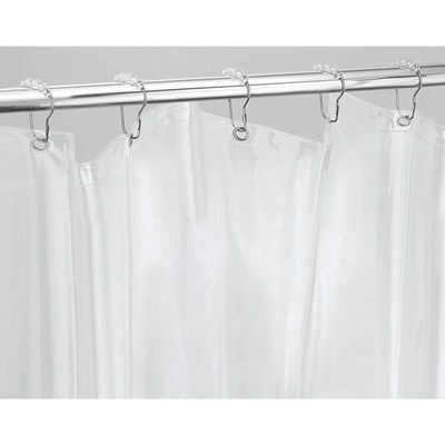 Idesign Rings, Metal And Plastic Tension Rod, Set Of 12 Practical Shower Curtain Hooks - Clear/Silver