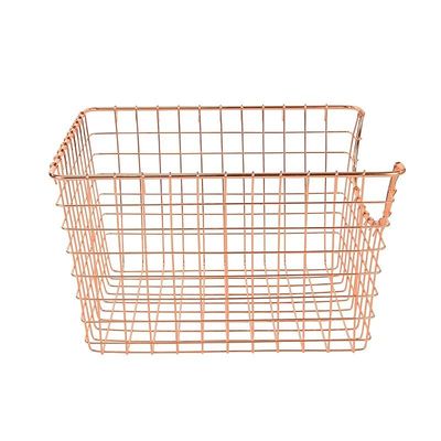 Spectrum Diversified Scoop Wire Basket, Vintage-Inspired Steel Storage Solution Medium - Copper