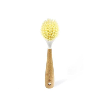 Full Circle Be Good Kitchen Dish Brush With Bamboo Handle - White