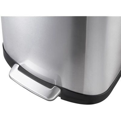 Eko Della Stainless Steel Rectangular Step Waste Bin With Soft Close Lid (20 L) - Silver