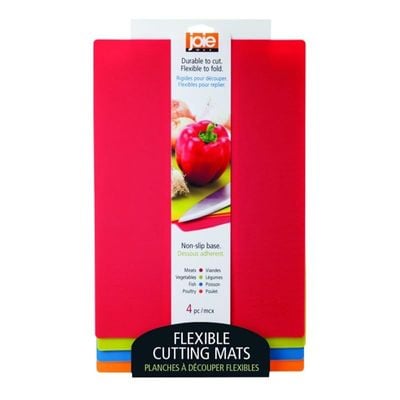 Joie Color Coded Flexible Cutting Mats (4 Pack), Multicolor