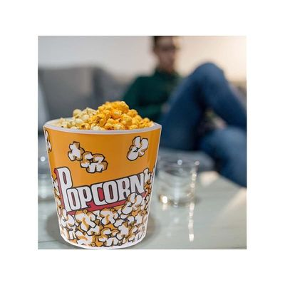 Bigbuy Party Popcorn Bucket 2.8 Liters 18 X 17.5 Cm Polypropylene - Yellow