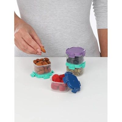 Sistema Mini Knick Knack Pack To Go Containers Set Of 3 - Pink, Green, Blue Purple