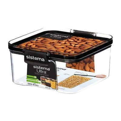 Sistema Tritan Ultra Square 460ML, stackable container, comes with clear finish, durable and shatter proof. Is dishwasher safe and BPA Free.