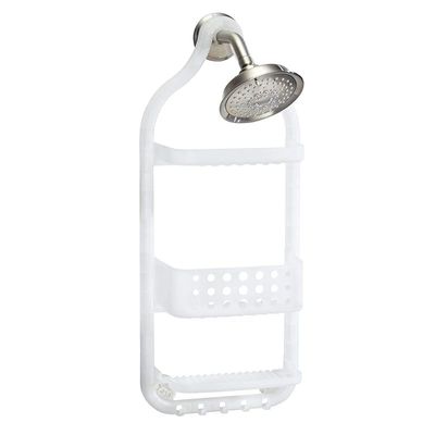 Interdesign Circlz Plastic Hanging Shower Caddy - Frost White