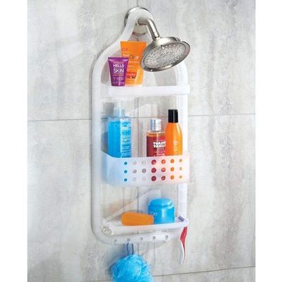 Interdesign Circlz Plastic Hanging Shower Caddy - Frost White