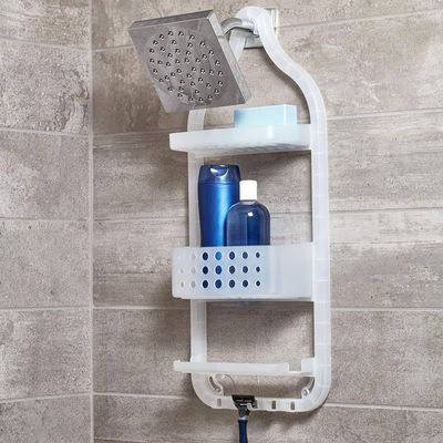 Interdesign Circlz Plastic Hanging Shower Caddy - Frost White