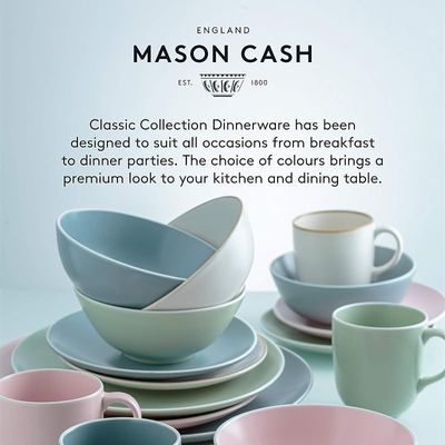 Mason Cash Classic Collection Fine Durable Stoneware Dinner Plate - Cream