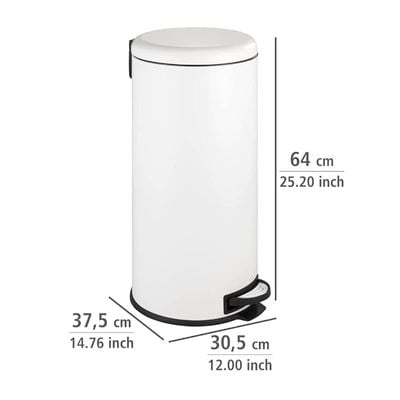 Wenko Pedal Bin Leman White Easy-Close 30 Liter