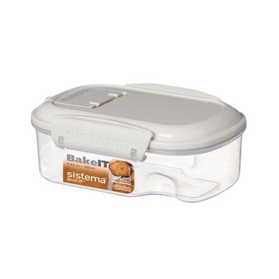 Sistema Bake It Mini Bakery 645ML, is stackable and perfect for storing smaller baking ingredients, and its Microwave, Dishwasher safe and BPA Free.