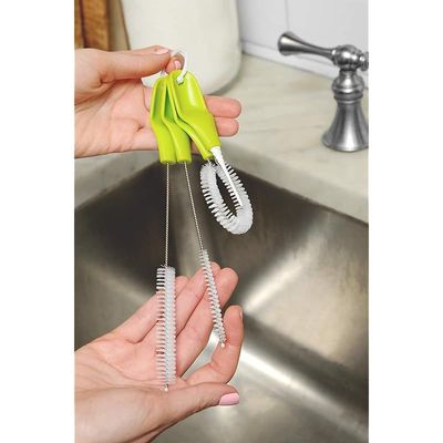 Full Circle Green Little Sipper Bottle And Straw Detail Cleaning Brush Set