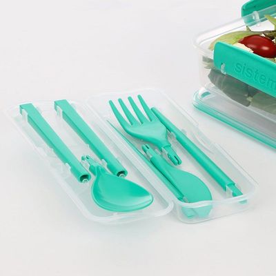 Sistema Cutlery To Go : Travel Ready, Lunch Box Essential , BPA Free & On the Go, Green