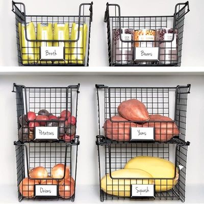 Interdesign Classico Stackable Basket 10 X 10 X 7.75 Inch Matte Black