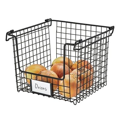 Interdesign Classico Stackable Basket 10 X 10 X 7.75 Inch Matte Black