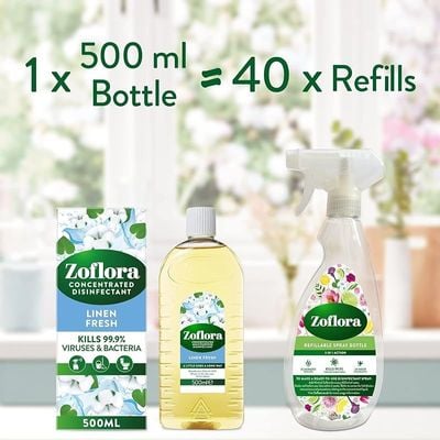 Zoflora, Multi-Purpose Concentrated Disinfectant, Linen Fresh, 500Ml