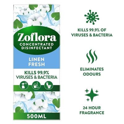 Zoflora, Multi-Purpose Concentrated Disinfectant, Linen Fresh, 500Ml