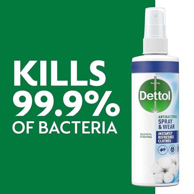 Dettol Spray And Wear Fabric Clothes Freshener Spray, Fresh Cotton Scent (250 Ml)