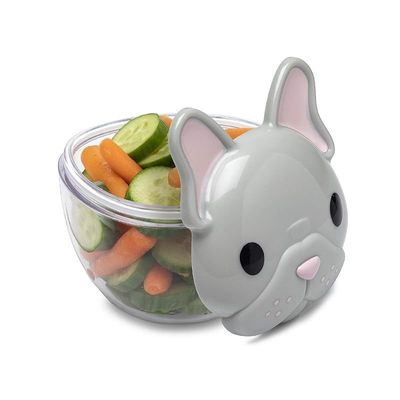 Melii French Bulldog Snack Storage Container Plastic - Grey