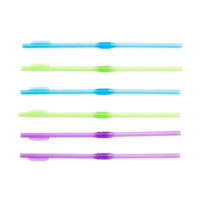 Sistema Reusable Drinking Straws, made with durable plastic, smart split straws for convenient storage, Dishwasher safe and Phthlate & BPA Free, 6 Pcs