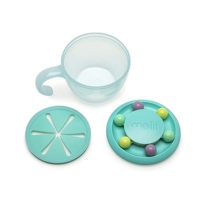 Melii Abacus Snack Container For Kids Toddlers Baby With Removable Food Trap (200Ml) - Blue