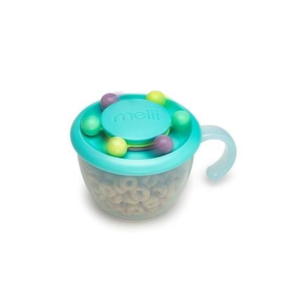 Melii Abacus Snack Container For Kids Toddlers Baby With Removable Food Trap (200Ml) - Blue