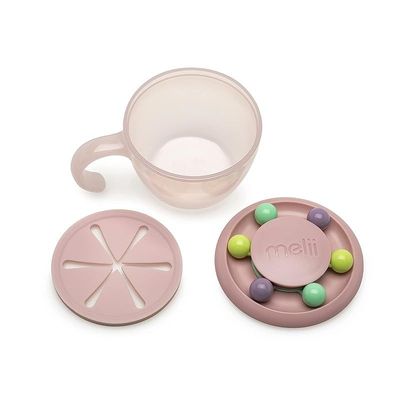 Melii Abacus Snack Container For Kids Toddlers And Baby With Lid - Pink