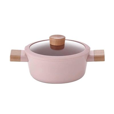 Neoflam Fika Blossom Cooking Pot, 20 Cm Size, Sandy Pink