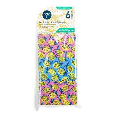 Core Lemon Printed Sponges 6-Piece Set