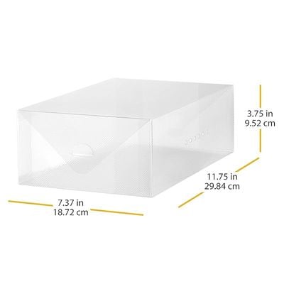 Whitmor Clear Vue Shoe Box - Heavy Duty Stackable Shoe Storage - (Set Of 4)