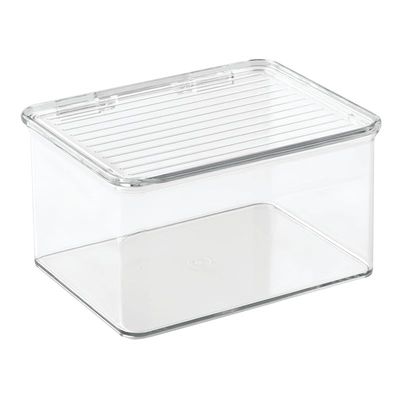 Idesign Kitchen Binz Bpa-Free Plastic Stackable Organizer Box With Lid - Clear