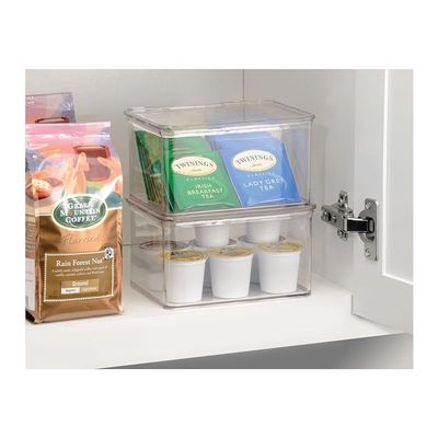 Idesign Kitchen Binz Bpa-Free Plastic Stackable Organizer Box With Lid - Clear
