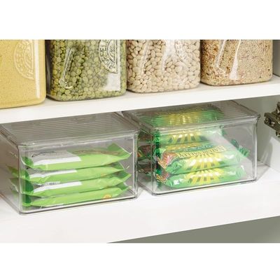 Idesign Kitchen Binz Bpa-Free Plastic Stackable Organizer Box With Lid - Clear