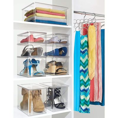 Interdesign Closet Binz Stackable Organizer Holder With Lid For Sweaters Shirts - Clear