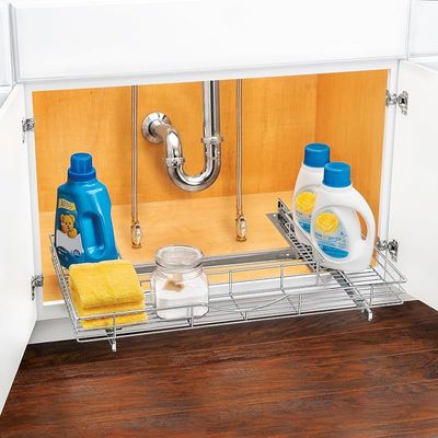 Lynk Professional U-Shape Slide Out Under Sink Drawer - Chrome