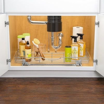 Lynk Professional U-Shape Slide Out Under Sink Drawer - Chrome