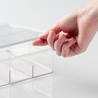 Interdesign Linus Stackable Battery Organizer Box - Clear