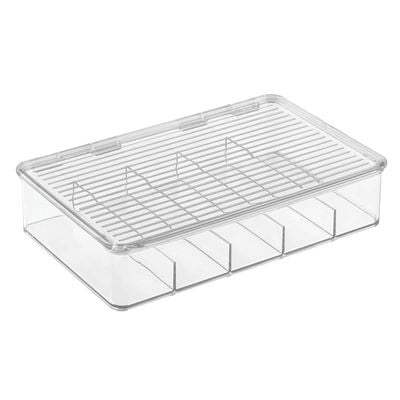 Interdesign Linus Stackable Battery Organizer Box - Clear