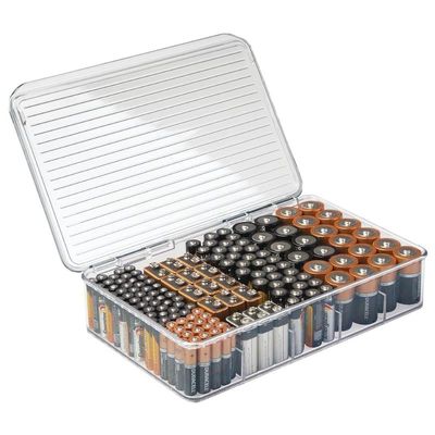 Interdesign Linus Stackable Battery Organizer Box - Clear