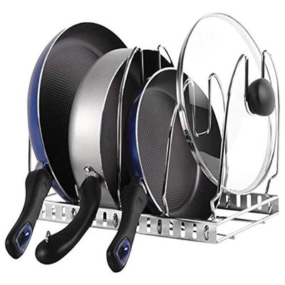 Interdesign 48680Es Stainless Steel Classico Cookware Organizer - Silver