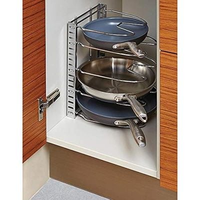 Interdesign 48680Es Stainless Steel Classico Cookware Organizer - Silver