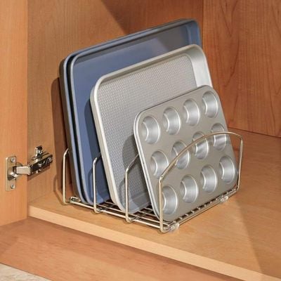 Interdesign 48710Es Stainless Steel Classico Cookware Organizer - Silver