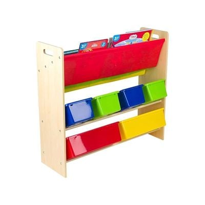 Homesmiths Toy Organizer With Book Rack - Brown