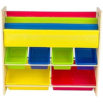 Homesmiths Toy Organizer With Book Rack - Brown